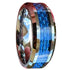 Beveled-Edges Blue Carbon Fiber Inlay Comfort-Fit 8mm Tungsten Wedding Band