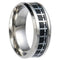 Steel Beveled Edge Black Cross Pattern Comfort-Fit 8mm Titanium Wedding Band