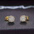 2 Pairs Gold & Silver Micro Pave 14K Gold Plated Cubic Zirconia Men & Women Stud Earrings