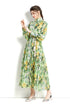 Elegant Floral Print Long Party Maxi Dress For Women, Mock Neck, Lantern Sleeve Renaissance Formal and Evening Vestidos