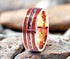Men 8mm Tungsten Carbide Burnt Whiskey Barrel Meteorite Inspire Comfort-Fit Wedding Band