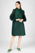 Runway Fashion Drop-Dead Gorgeous Petal Ruffled Sleeve, Mock Neck, Pleated Party, Festive Vintage Women's Dress
