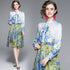 Runway Fashion Eye-Catching Floral Print Bow Neck, Full Sleeve, Office, Party, Cocktail Dress