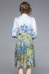 Runway Fashion Eye-Catching Floral Print Bow Neck, Full Sleeve, Office, Party, Cocktail Dress