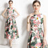 Enthralling & Captivating Vintage Floral Printed Flared, A-Line Formal, Cocktail, Wedding Guest, Party Quinceanera Dress