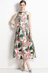 Enthralling & Captivating Vintage Floral Printed Flared, A-Line Formal, Cocktail, Wedding Guest, Party Quinceanera Dress
