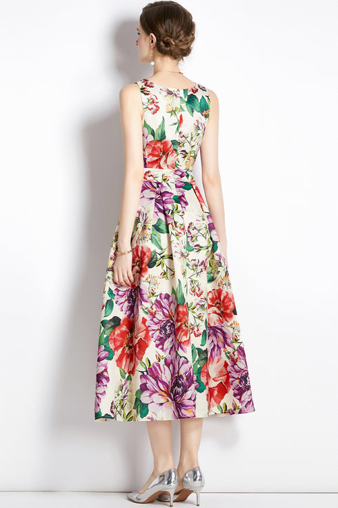 Adorable & Captivating Vintage Floral Pretty Women Flared A-Line Formal, Guest, Party, Prom Quinceanera Dress