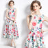 Elegantly Adorable Vintage Mesmerizing Floral Printed Flared, A-Line Party, Cocktail, Wedding Guest, Prom Quinceanera Dress