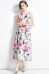 Elegantly Adorable Vintage Mesmerizing Floral Printed Flared, A-Line Party, Cocktail, Wedding Guest, Prom Quinceanera Dress