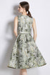 Breathtakingly Beautiful Designer Women's Floral Jacquard Belted Cocktail, Party, Wedding Guest Prom Quinceanera Dress