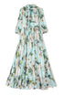 Runway Fashion Enchanting Chiffon Floral Print, Bow Neck Gorgeous Flowy Party, Cocktail, Wedding Guest Maxi Dress