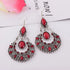 Bohemia National Wind Restoring Ancient Ways Sunflower Earrings Red Color