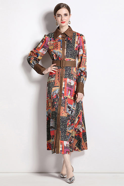 Stylish and Elegant Women's Vintage Floral Classic Collar