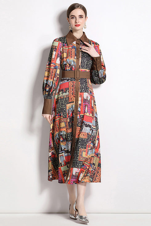 Stylish and Elegant Women's Vintage Floral Classic Collar