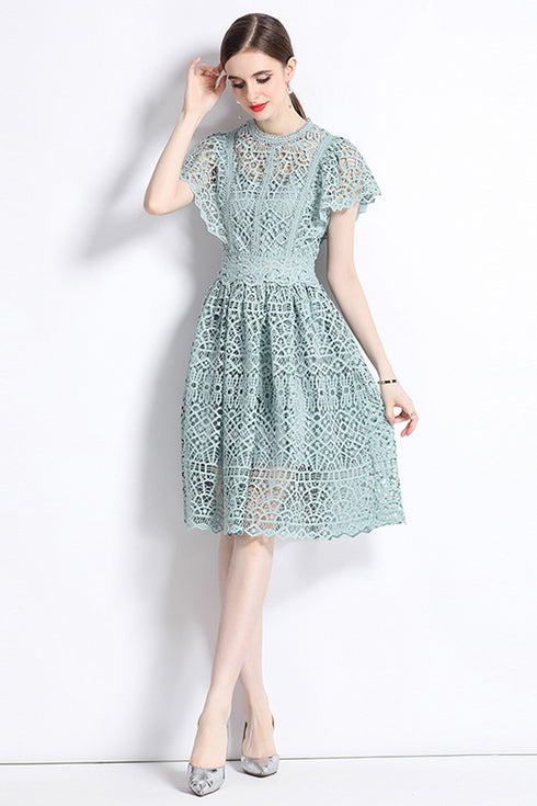 Magnificent High Quality Exquisite Crochet Lace A-Line Cocktail, Party, Prom Designer Dress