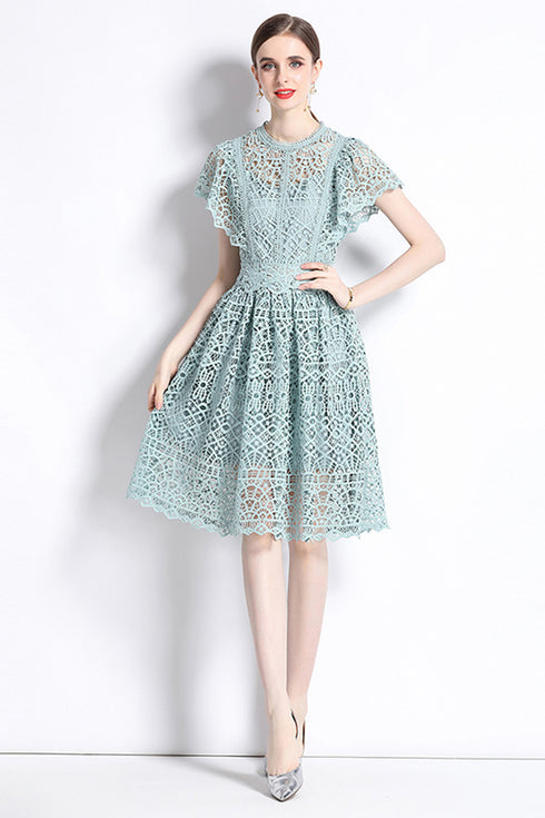 Magnificent High Quality Exquisite Crochet Lace A-Line Cocktail, Party, Prom Designer Dress