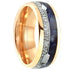 Rose Gold Tungsten Blue Lapis Lazuli & Meteorite Inspired 8mm Wedding Band