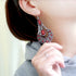 Bohemia National Wind Restoring Ancient Ways Sunflower Earrings Red Color