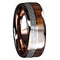 Rose Gold Plated Silver & Koa Wood Inlay 8mm Tungsten Band