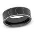 Men's 8mm Tungsten Black Tire Tread Brushed Grooved Non-Fading Fashion Band