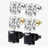 3 Pairs 14K Gold Plated Square Cubic Zirconia Solitaire Men Women Stud Earrings