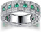 Spectacular Engagement Ring 14K White Gold Plated Green CZ Wedding Band