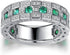 Spectacular Engagement Ring 14K White Gold Plated Green CZ Wedding Band