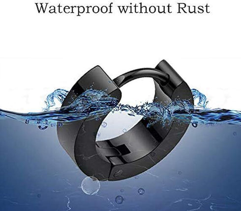 2pcs Titanium Steel Classic Hypoallergenic Men & Women Huggie Hoop Earrings