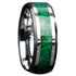 Beveled Edges Crushed Malachite Stone Inlay 8mm Tungsten Wedding Band