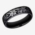 Men's 6mm Titanium Grey/Black Vintage Scrollwork Design Comfort-Fit Wedding Band