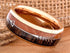 Men 8mm Tungsten Rose Gold Cupid's Arrow Koa Wood Inlay Comfort-Fit Wedding Band