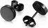 2 Pairs Of 316L Surgical Steel Punk Black & Silver Men Women Stud Earrings