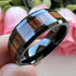 Men's 8mm Tungsten Black Hawaii Koa Wood Beveled-Edges Polished Wedding Band