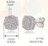 Paved 18KWhite Gold Plated Cubic Zirconia Double Round Cluster Men Women Earring
