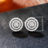 Paved 18K White Gold Plated Cubic Zirconia Round Halo Cluster Men Women Earrings