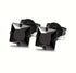 2 Pairs Titanium Steel Black Square CZ & Round CZ Stud Earrings For Men Women