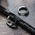 Retro Tang Grass Grain Sense Textured Black Silver Niche Men Women Hoop Earrings