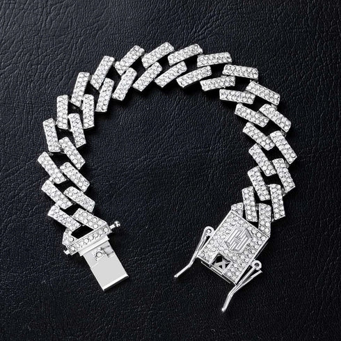 3-Pcs Iced Out 14K Gold Plated CZ Lion Head Pendant W/Cuban Necklace & Bracelet