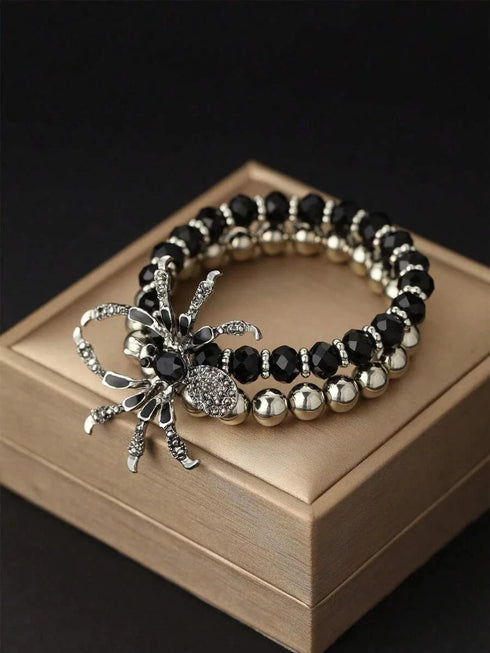 Punk Gothic Layered Tassel Hallow Spider Women Halloween Bracelet