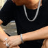 2-Pc Men FULLY ICED Thick 14K Gold Plated CZ Miami Cuban Link Necklace & Bracelet