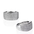 Micro Pave 18K White Gold Plated Iced Multi Row Cubic Zirconia Men Women Ring