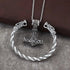 Nordic Viking Wolf Head Thor's Hammer Men Women Mjolnir Necklace & Bracelet Set