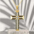 Iced Out Bling 18K Gold Plated Cubic Zirconia Cross Pendant Necklace