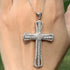 Iced Out Bling 14K Gold Plated Cubic Zirconia Blessed Cross Pendant Necklace