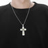 Titanium Creative Multi-Layer Gold Silver Cross/CZ Owl Pendant Necklace