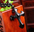 Good Luck Amulet Obsidian Cross Beaded Pendant Necklace