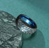 Men 8mm Titanium Motorcycle Tire Tread Pattern & Anodized Inlays Non-Fading Band