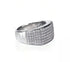 Micro Pave 18K White Gold Plated Iced Multi Row Cubic Zirconia Men Women Ring