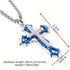 Titanium Creative Multi-Layer Cubic Zirconia Cross Pendant Necklace