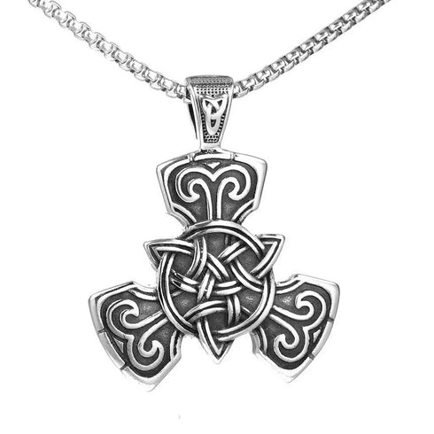 Norse Rune Viking Titanium Celtic Triquetra Trinity Knot Amulet Pendant Necklace